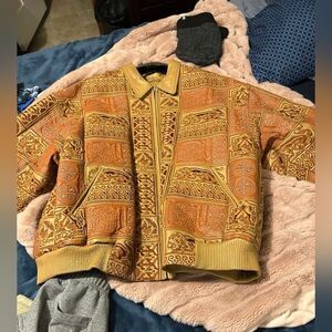 New Mens Wissam 2XL Detailed Leather Jacket $1600